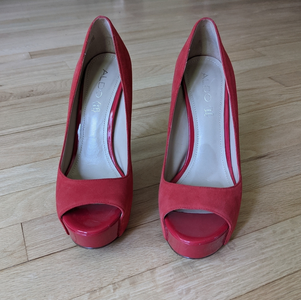 Aldo Red Platform Pumps